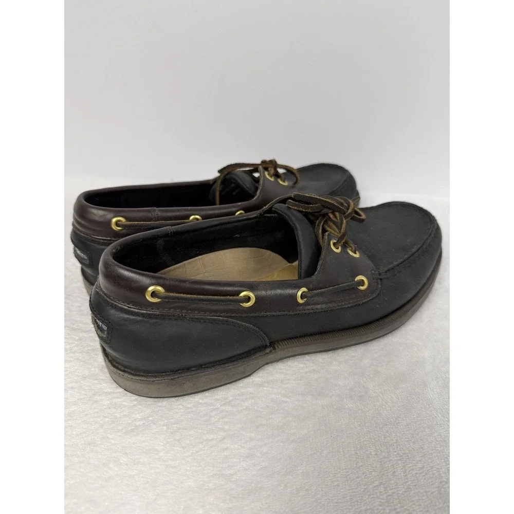 Rockport Brown Leather Boat‎ Shoes Lace-Up Moc Toe Comfort Men's 8.5 W